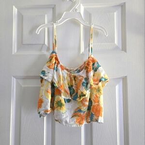 Roxy Orange and Green Floral Camisole